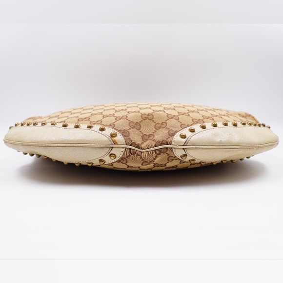 ❌️❌️SOLD❌️❌️AY05❤️ GUCCI Monogram Pelham Studded Shoulder Bag - Picture 11 of 14